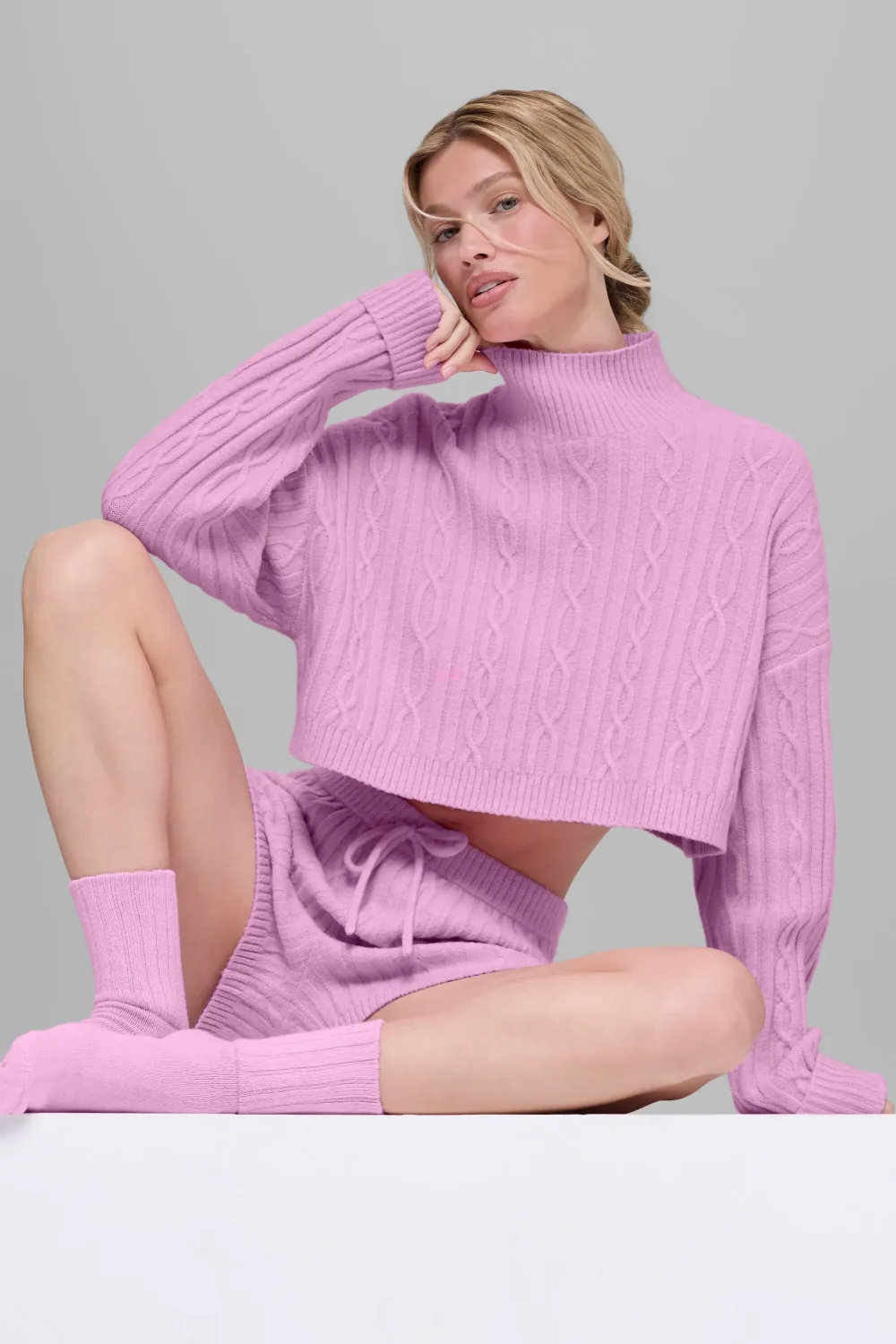 Suéter Cropped Cable Knit Winter