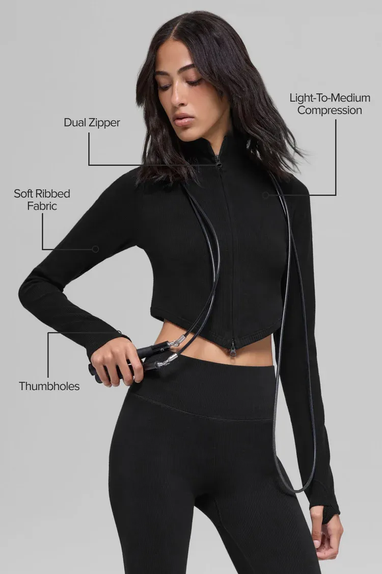 Jaqueta Seamless Two Tone Rib