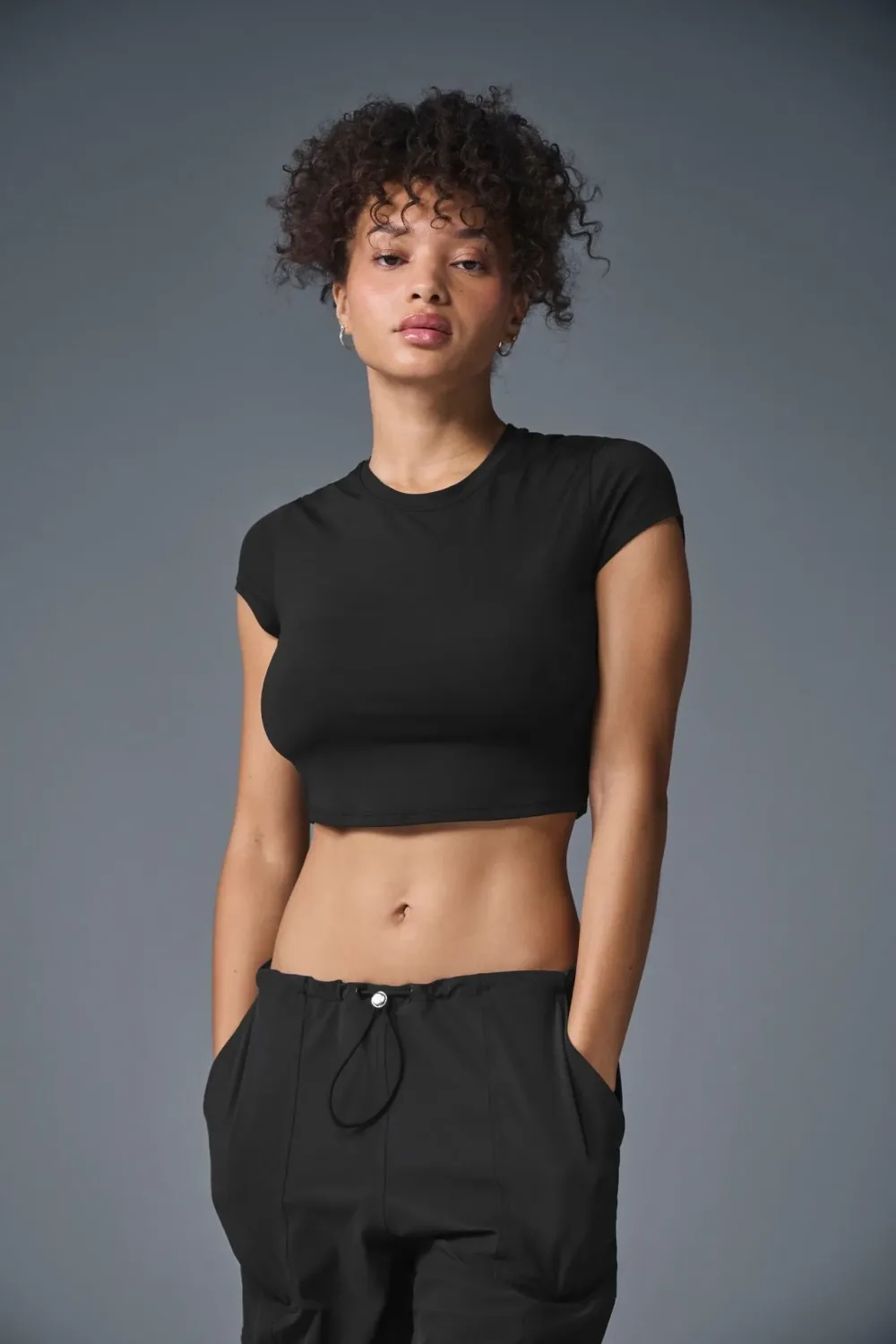 Camiseta Alosoft Crop Finesse Manga Curta